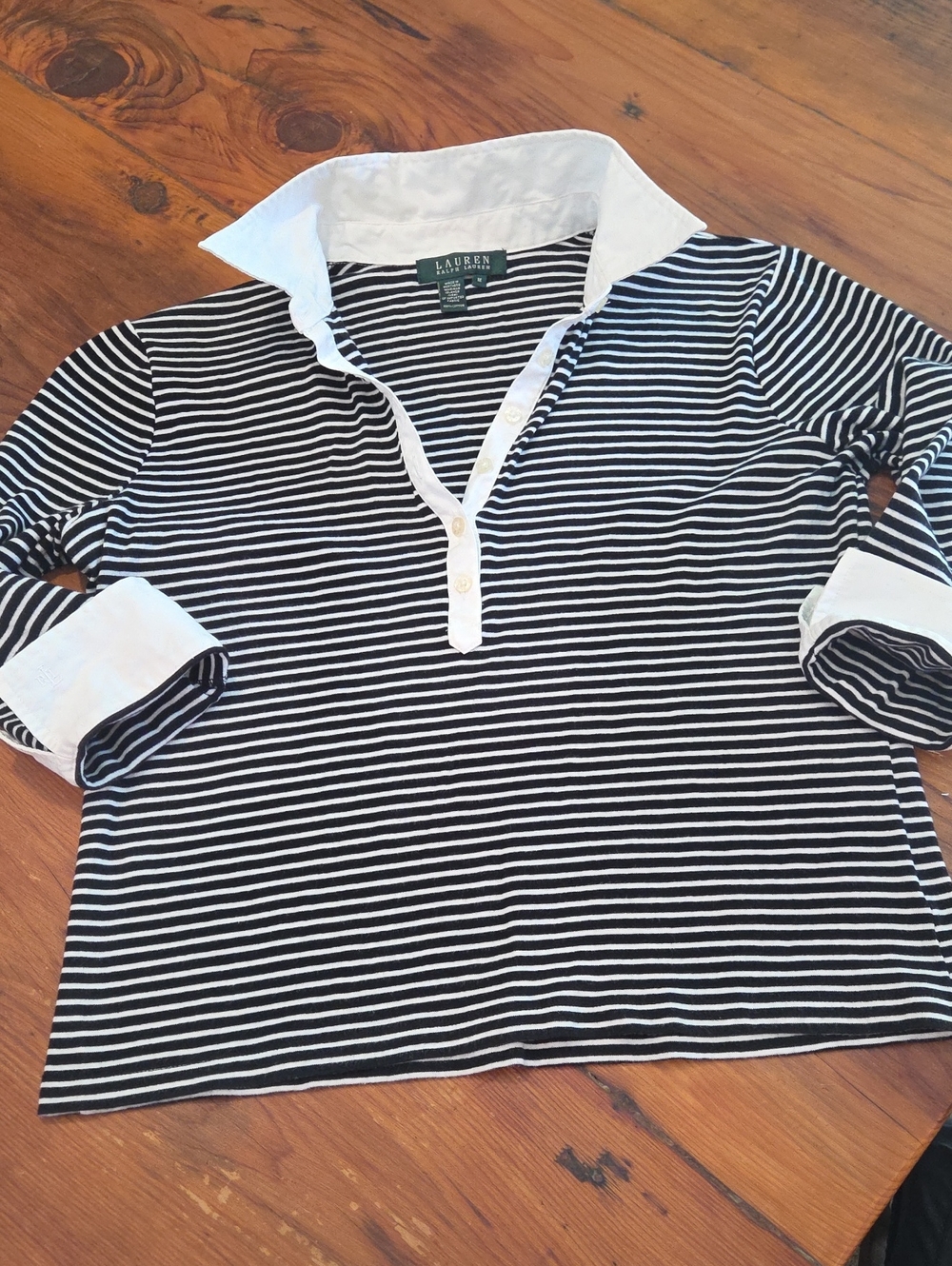 Ralph Lauren Nautical Striped Cotton Top Women's Medium